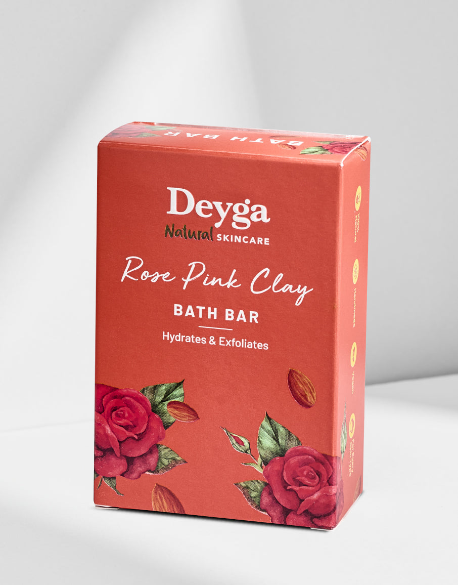 Deyga Rose Pink Clay Bath bar pack of 1