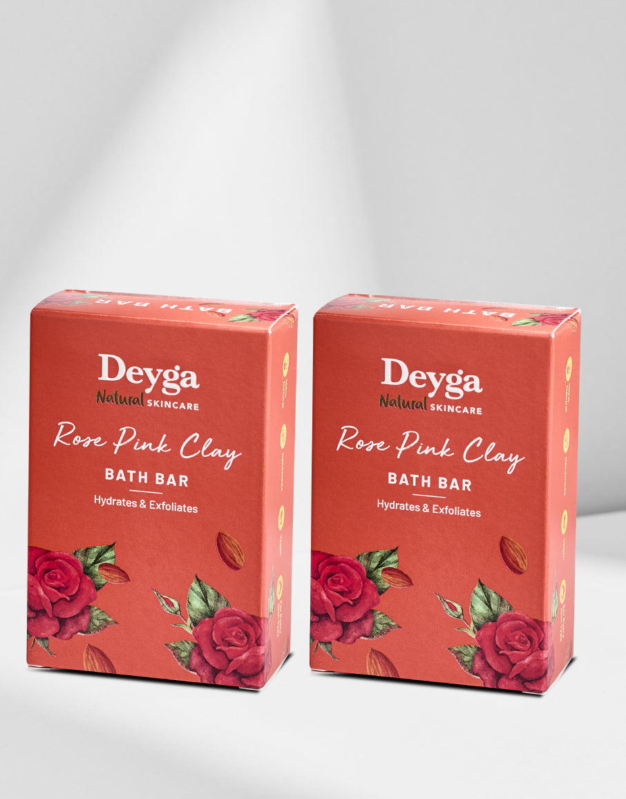 Deyga Rose Pink Clay Bath bar pack of 2