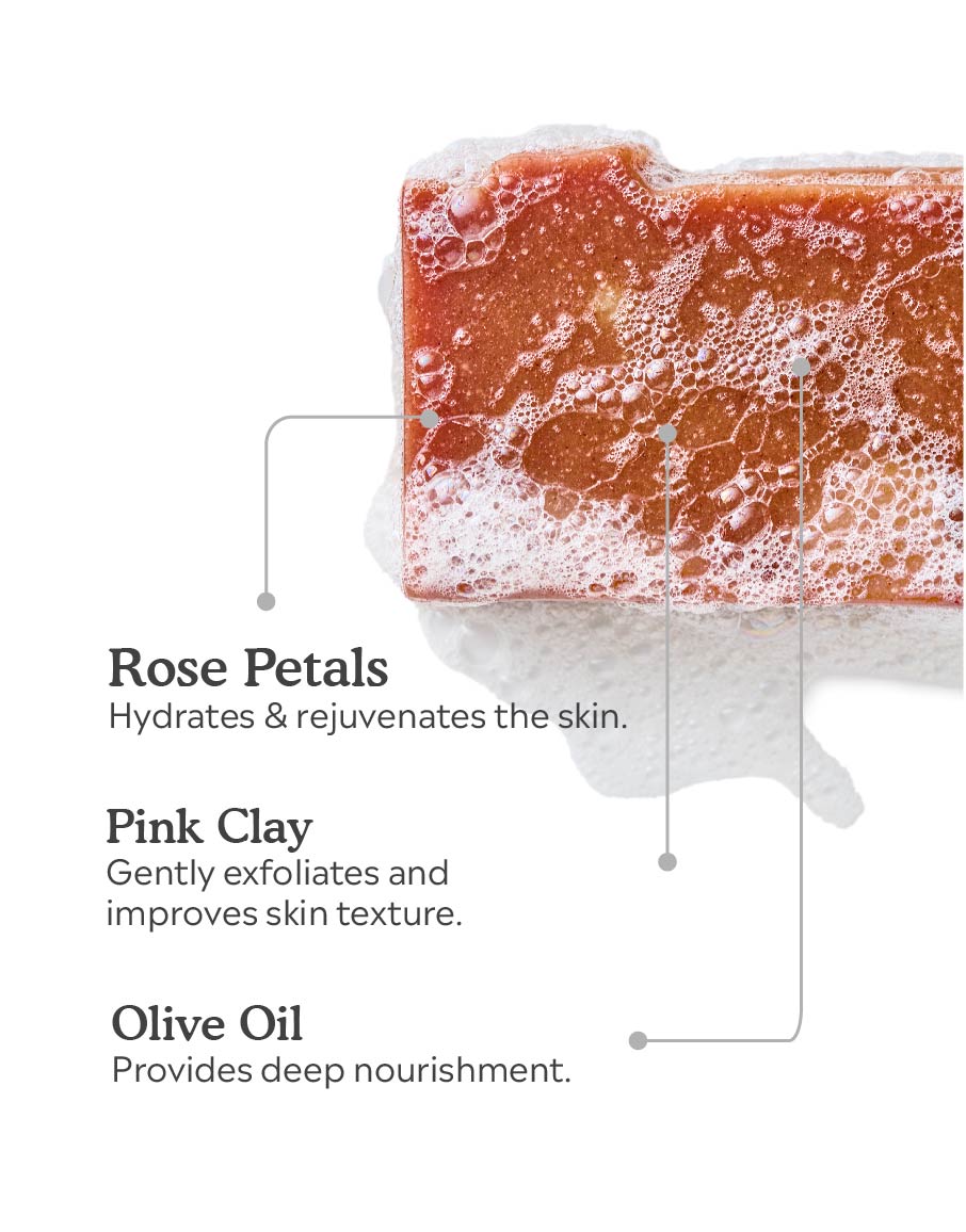 Rose Pink Clay Bath bar